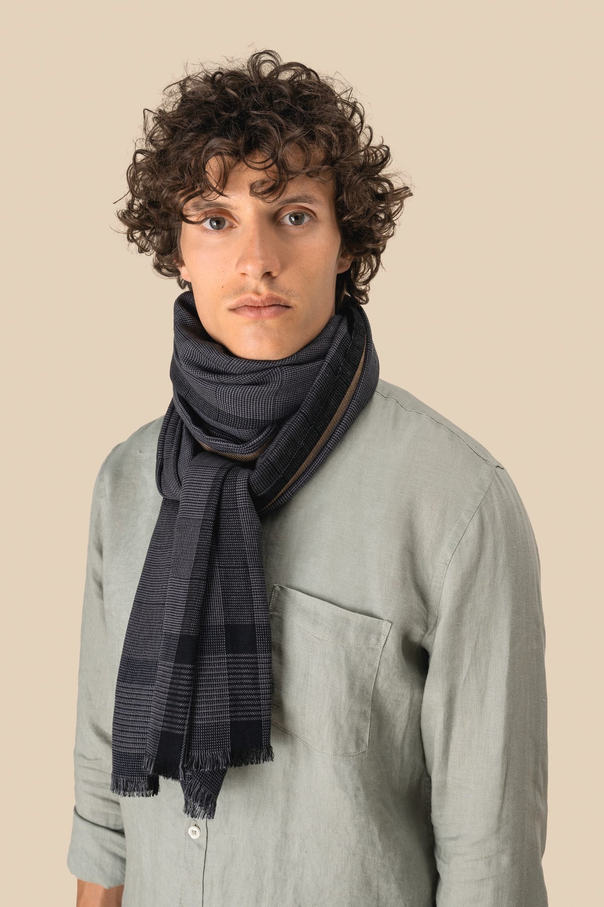 Spasso SP159 Geruite unisex tulbanddoek