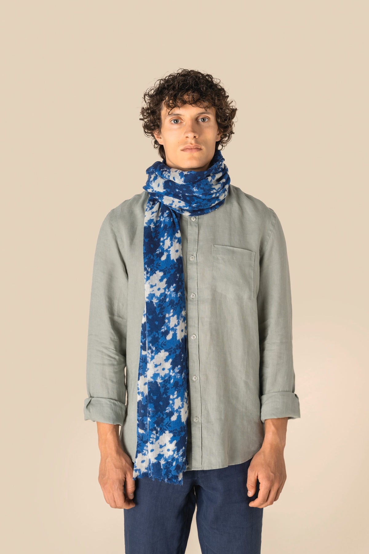 Spasso SP160 unisex tulbanddoek met bloemenmotief