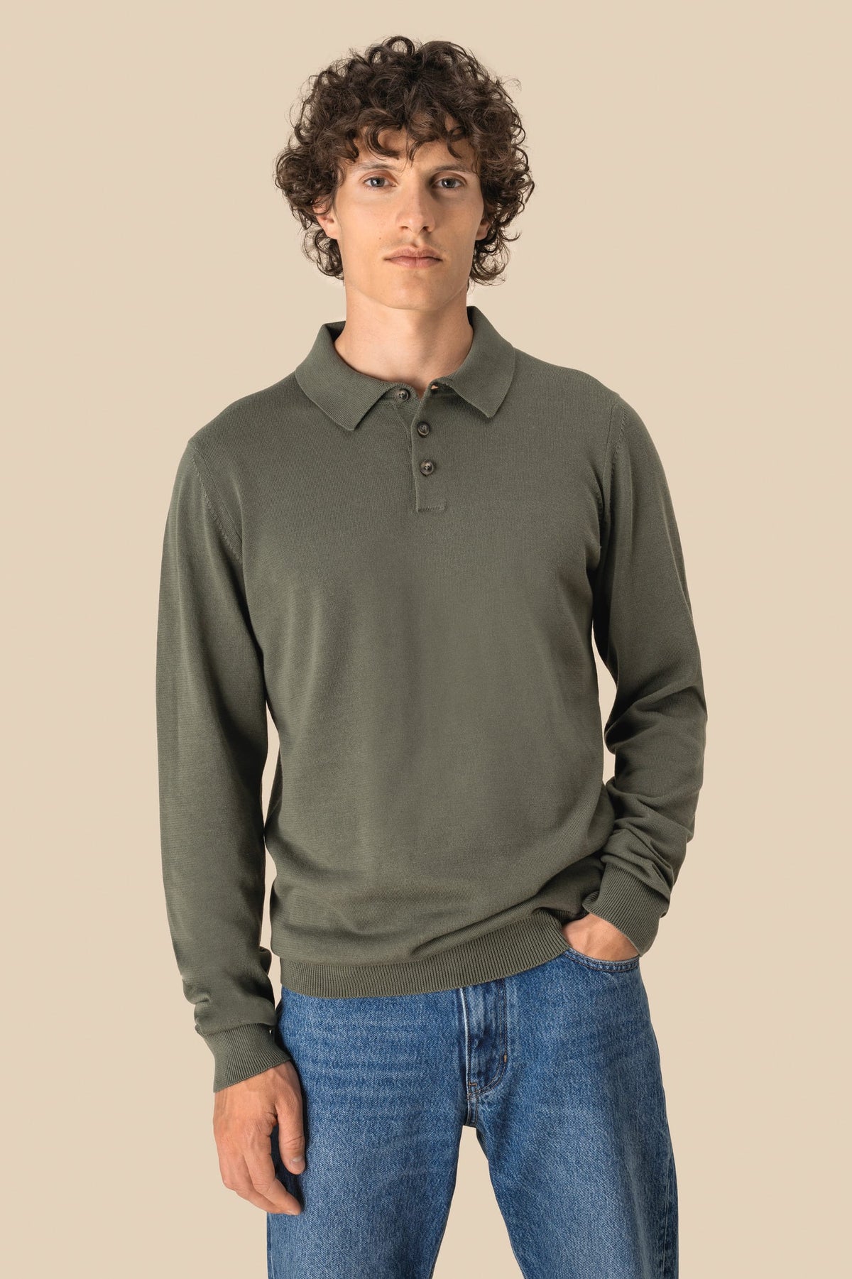Spasso SP204 Ecologische herenpolo met lange mouwen
