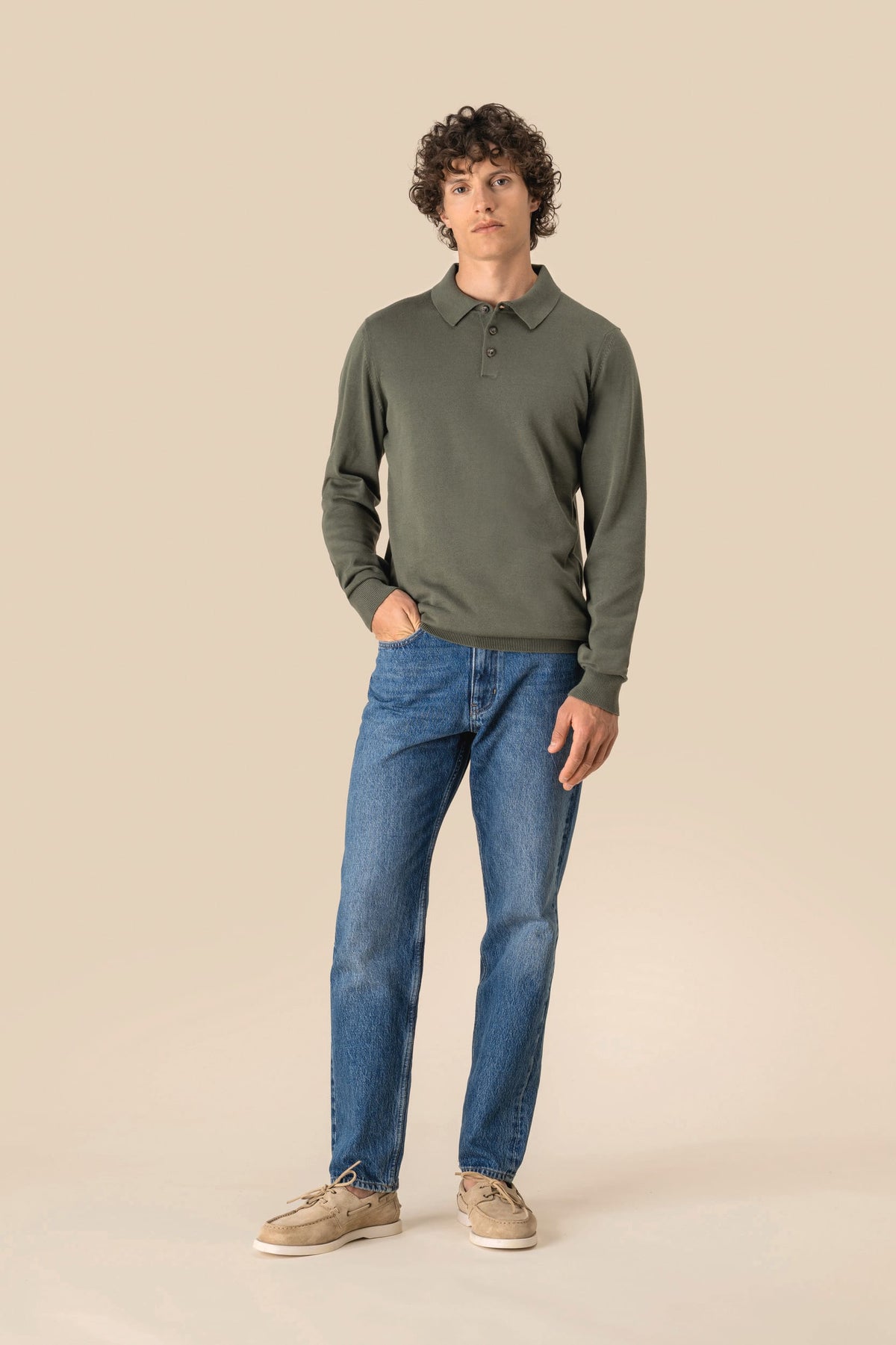 Spasso SP204 Ecologische herenpolo met lange mouwen