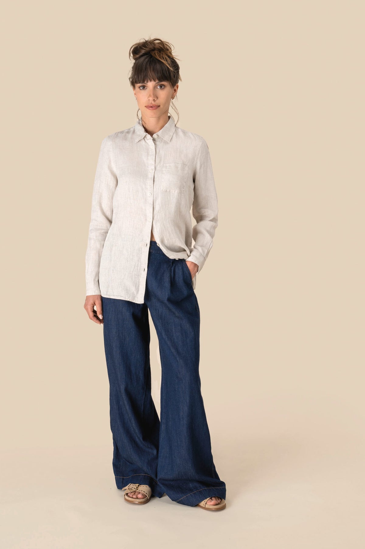 Spasso SP505 Linnen damesblouse