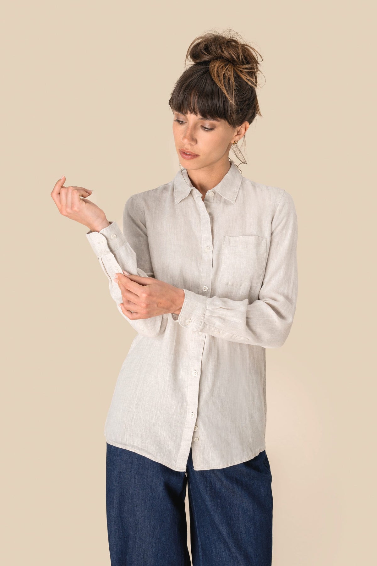 Spasso SP505 Linnen damesblouse