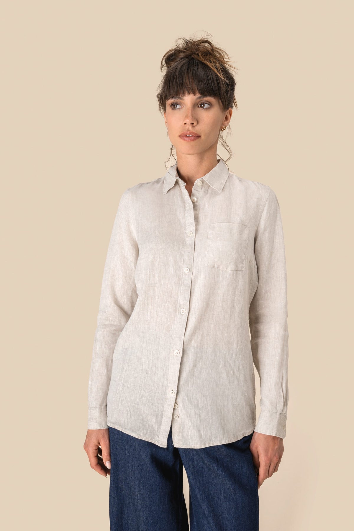 Spasso SP505 Linnen damesblouse