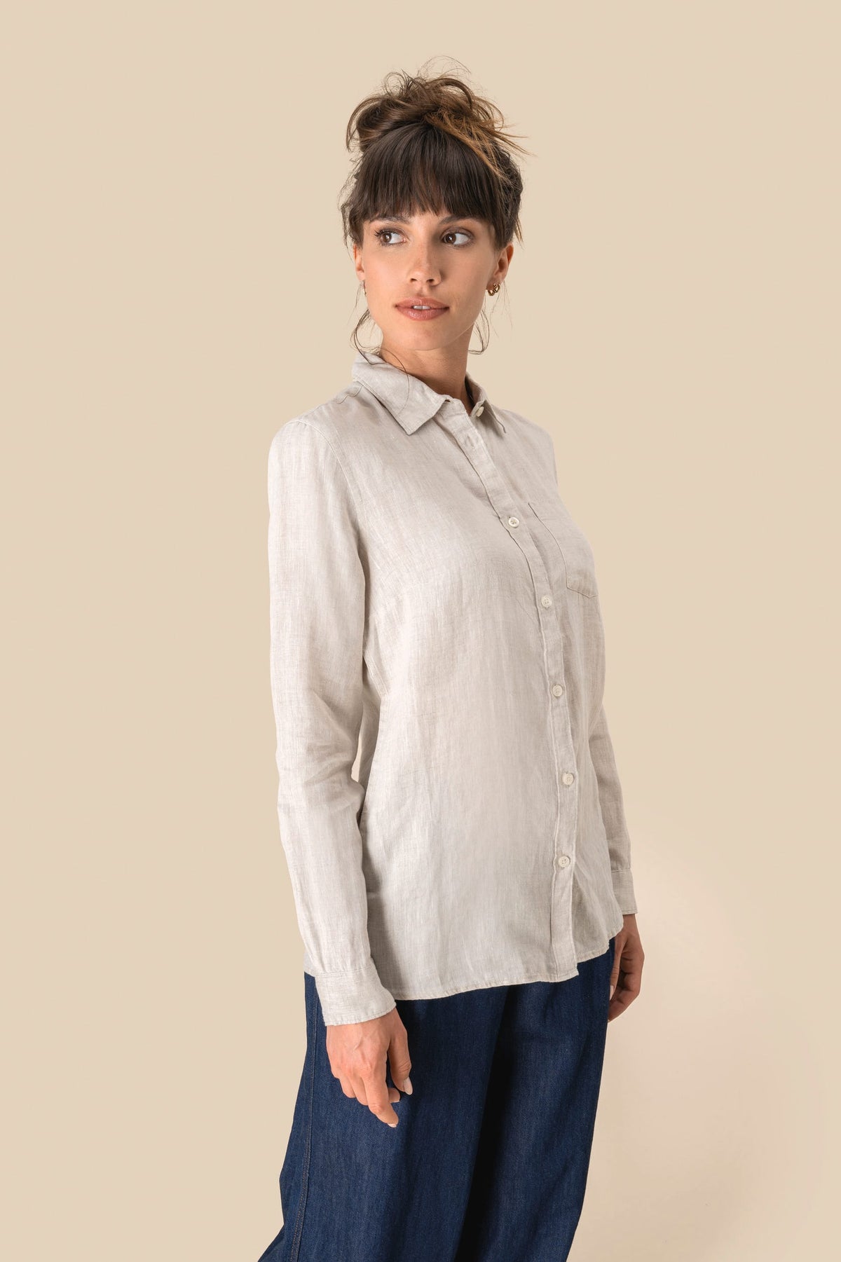Spasso SP505 Linnen damesblouse