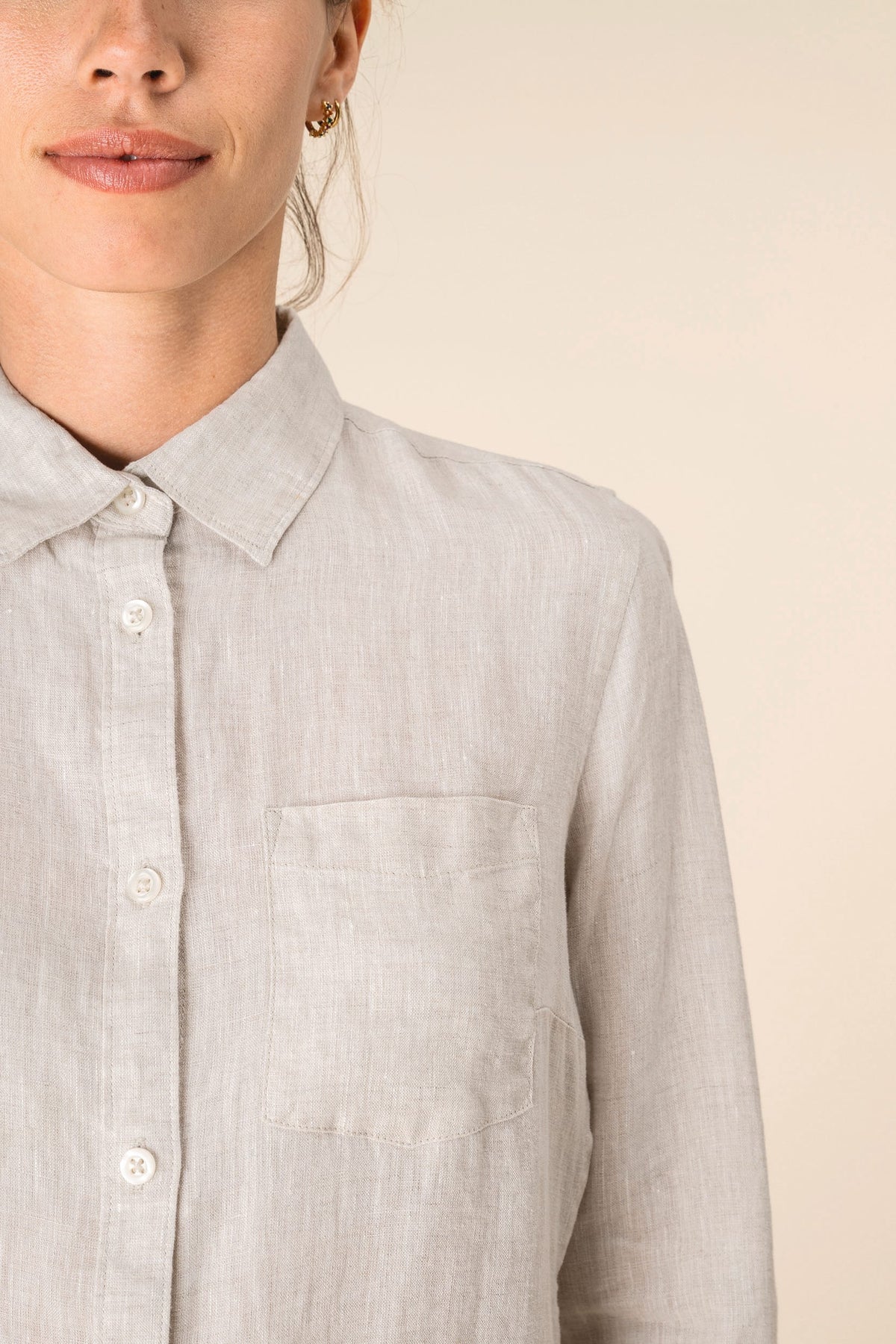 Spasso SP505 Linnen damesblouse