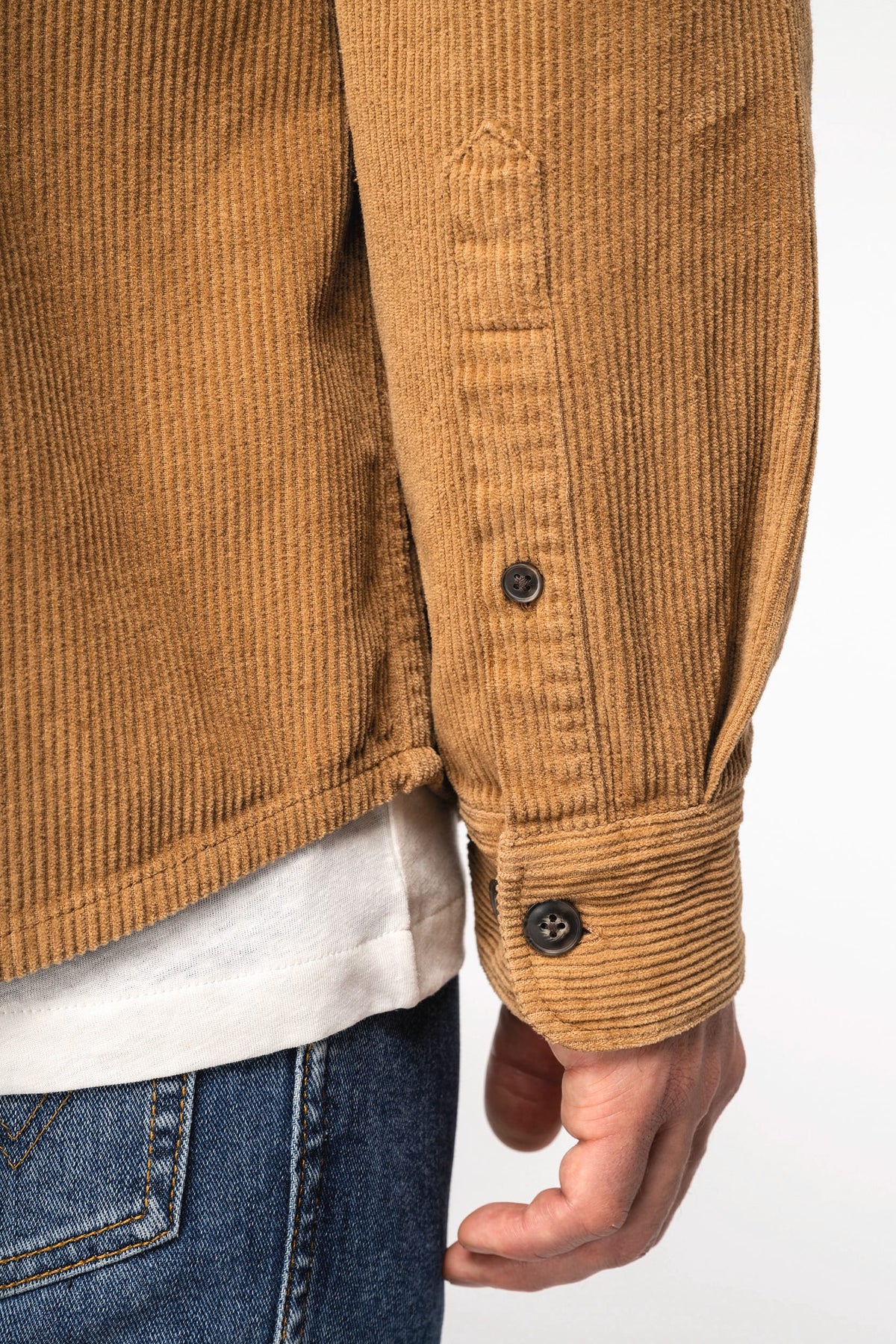 Spasso SP519 Ecologisch verwassen herenovershirt van ribfluweel