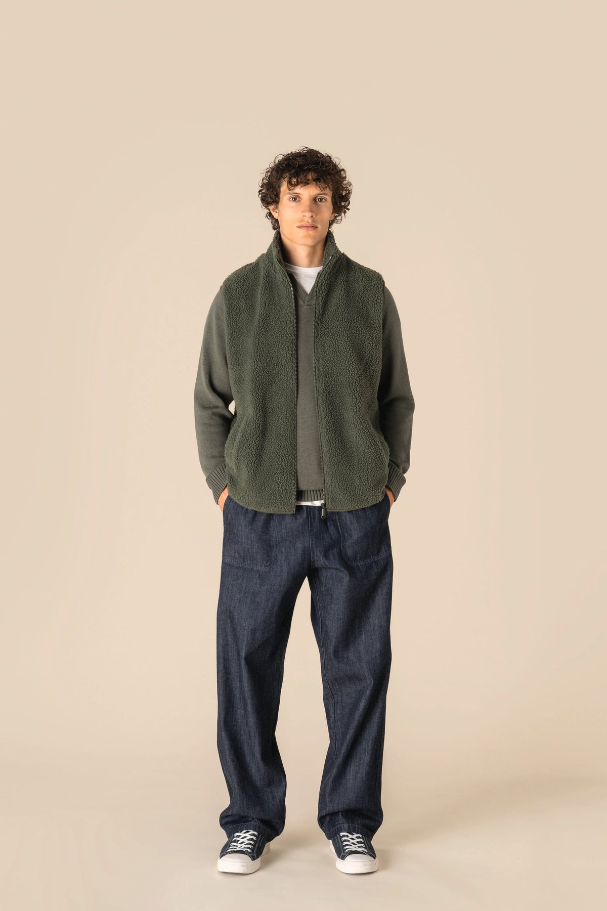 Spasso SP603 Mouwloos sherpa herenjasje