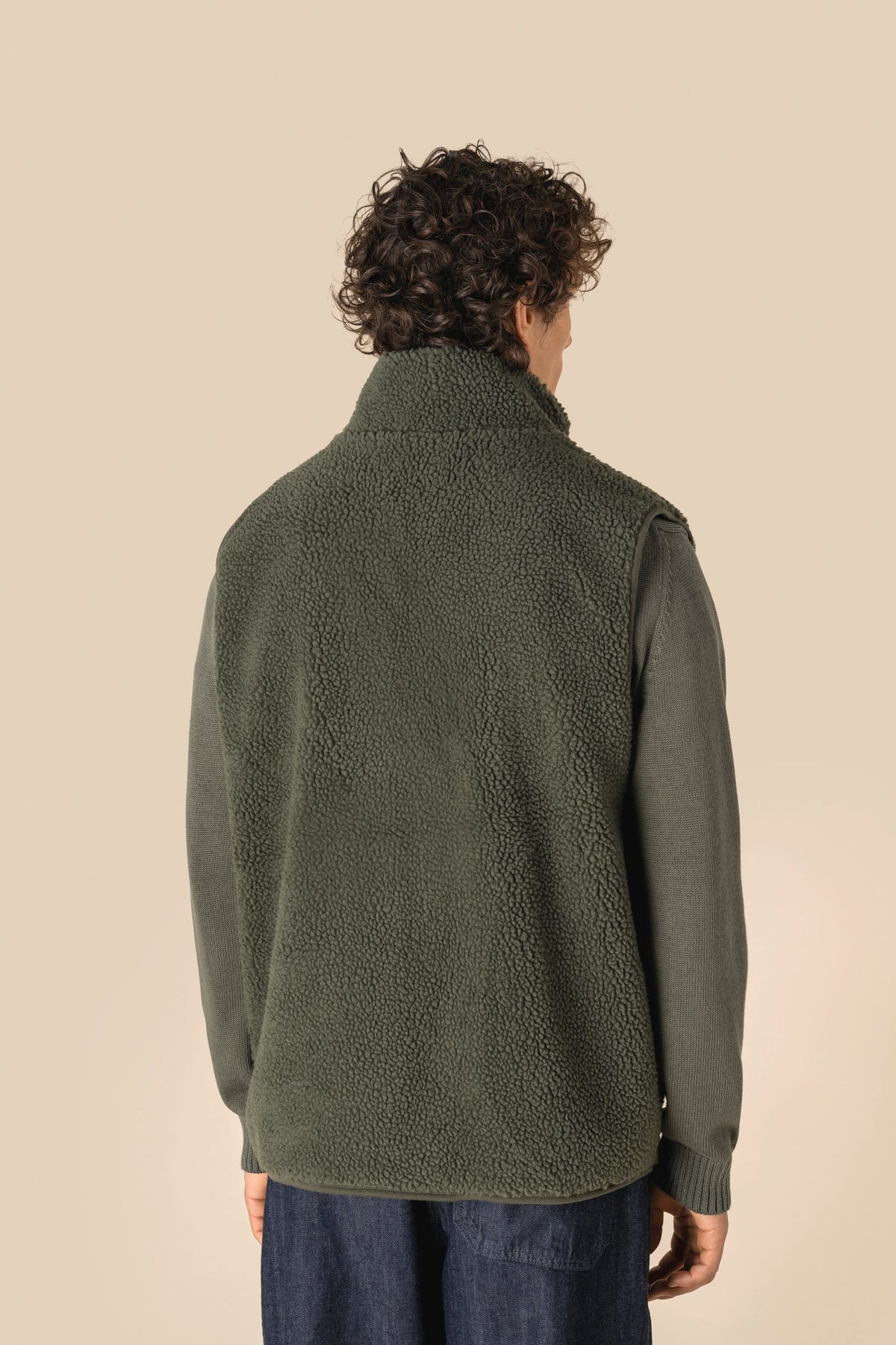 Spasso SP603 Mouwloos sherpa herenjasje