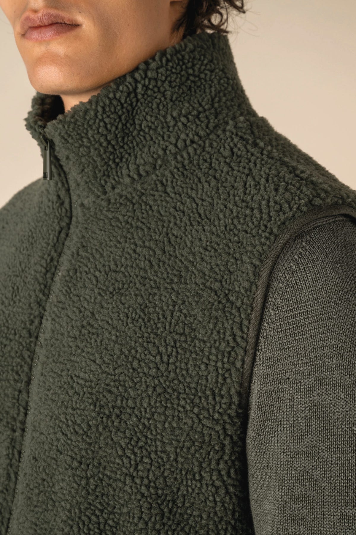 Spasso SP603 Mouwloos sherpa herenjasje
