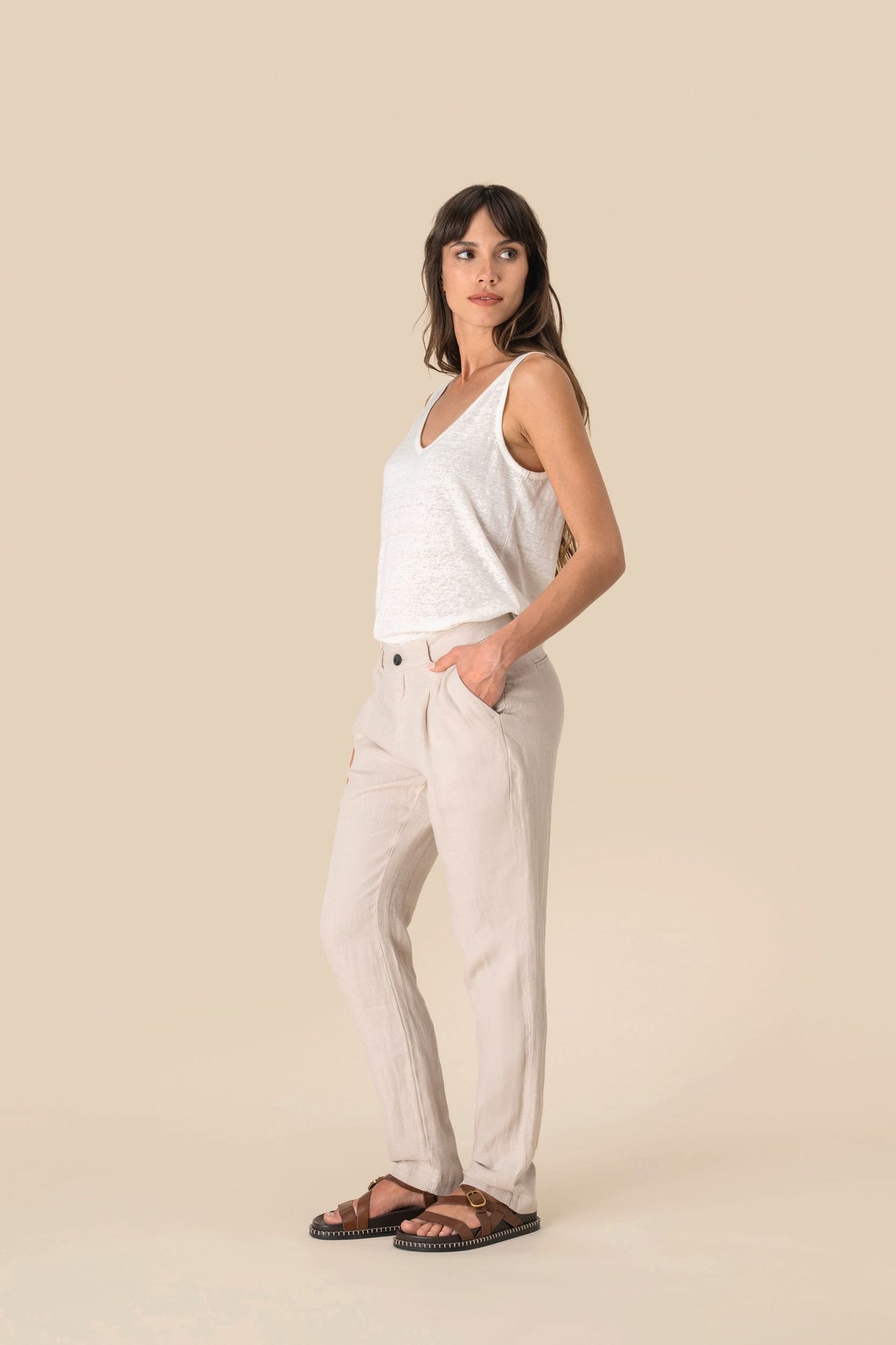 Spasso SP712 Linnen broek dames