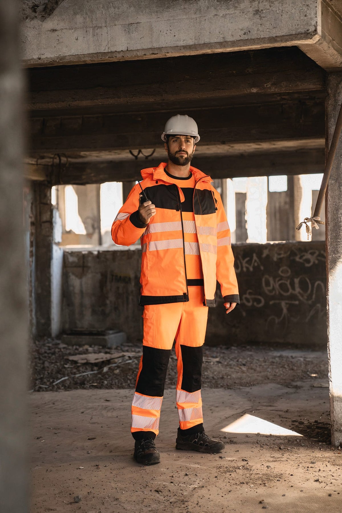 Korntex® TXEOSP Hi-Vis Parka met zwarte borstzak