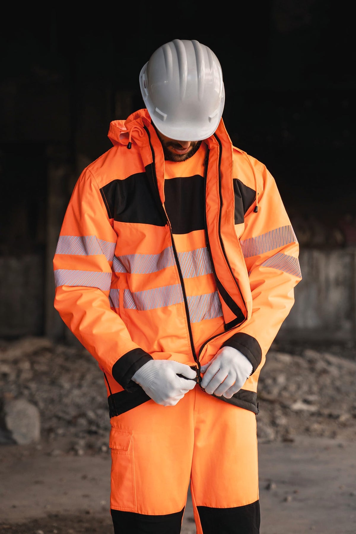 Korntex® TXEOSP Hi-Vis Parka met zwarte borstzak
