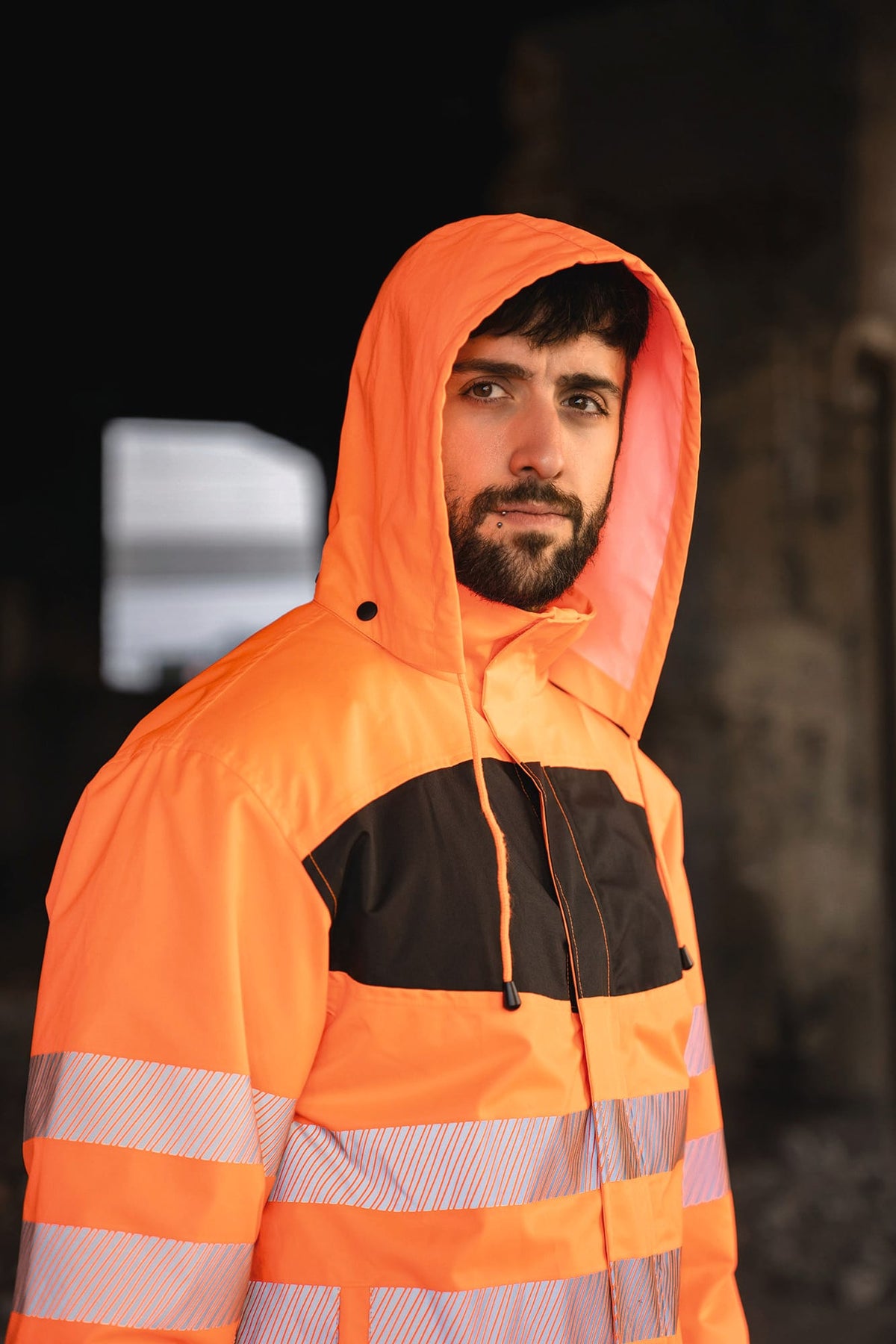 Korntex® TXEOSP Hi-Vis Parka met zwarte borstzak