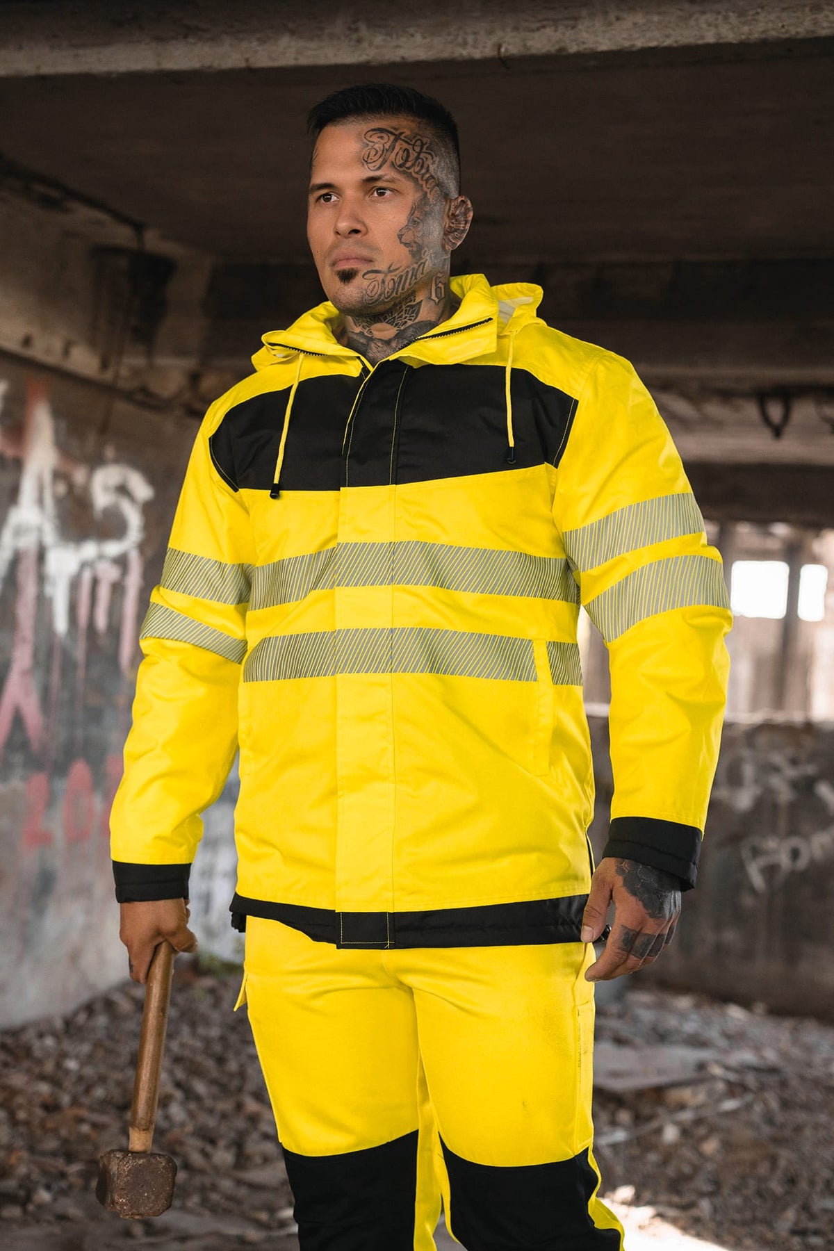 Korntex® TXEOSP Hi-Vis Parka met zwarte borstzak