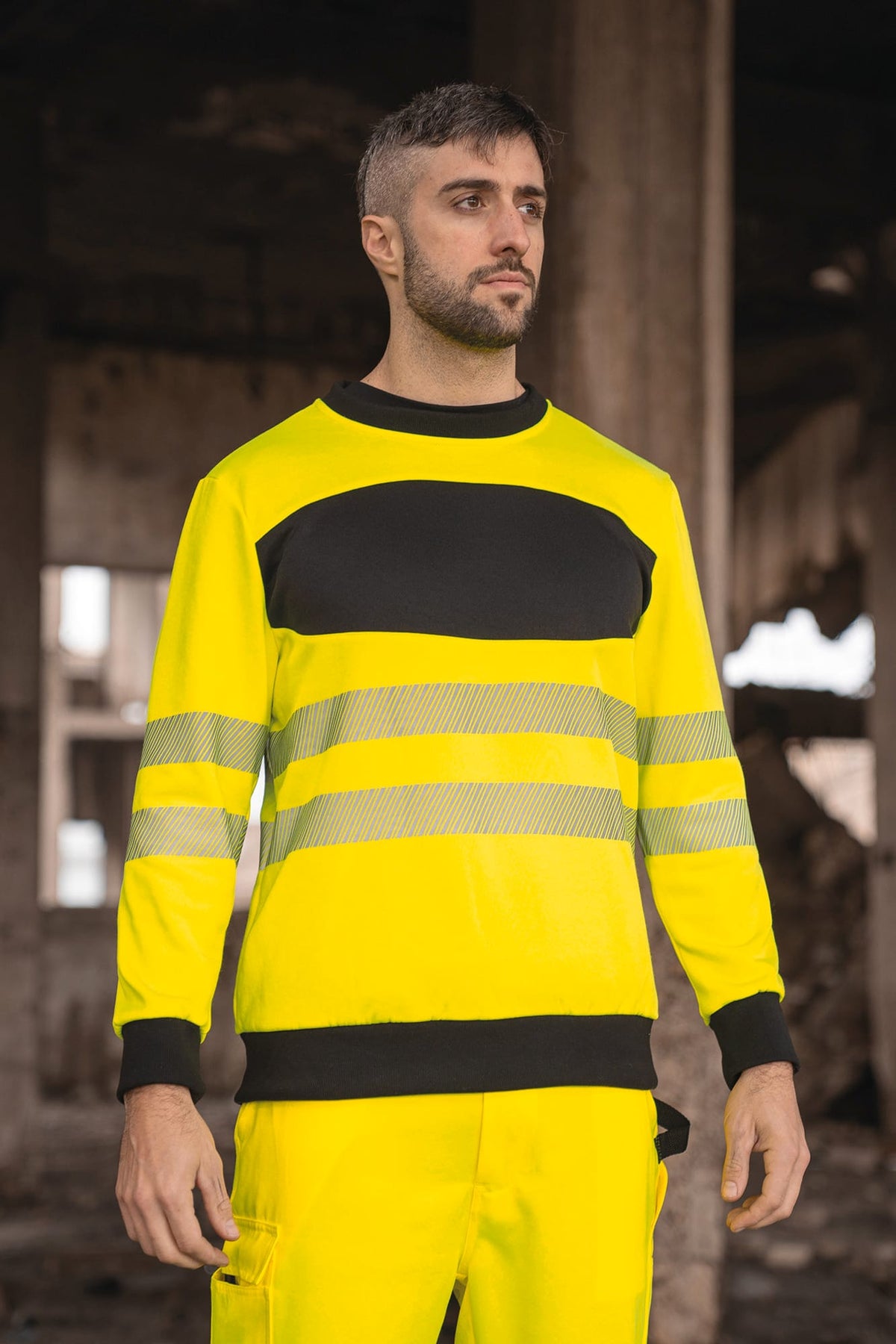 Korntex® TXEOSSW Hi-Vis Sweatshirt met zwarte borst