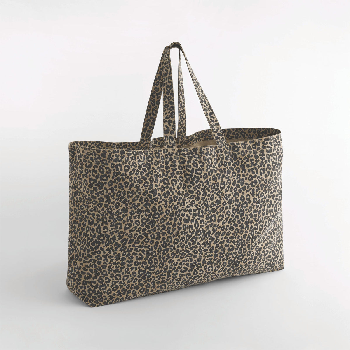 Westford Mill W336 Oversized canvas cabas tas met luipaardprint