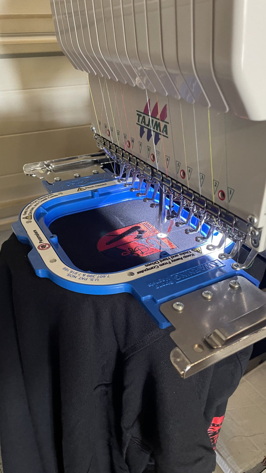 Borduurmachine in ons atelier
